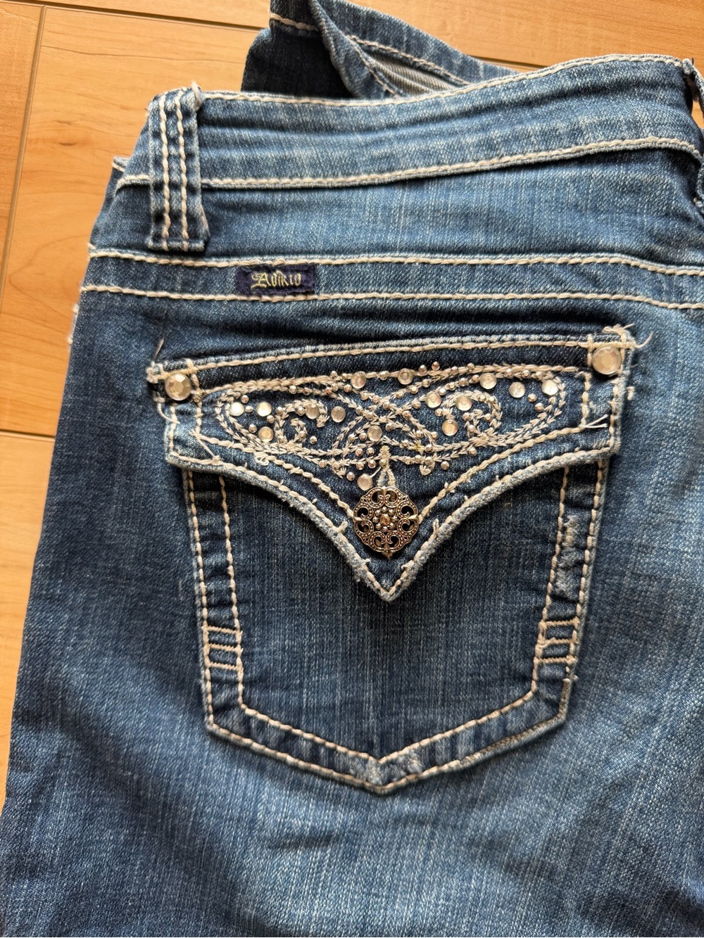 Adiktd Embellished Bootcut Jeans Size 14/33 Long 35” Inseam